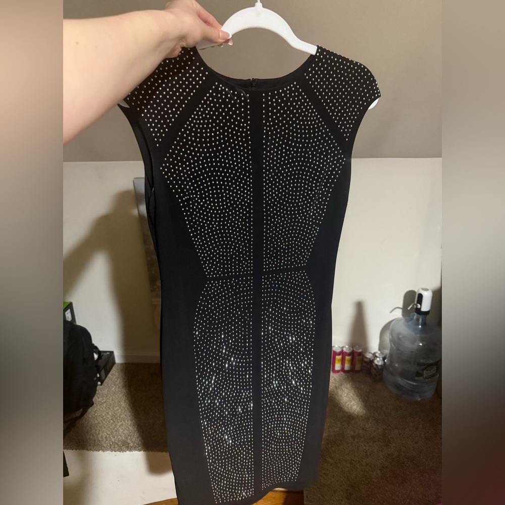 Elegant Black Studded Dress